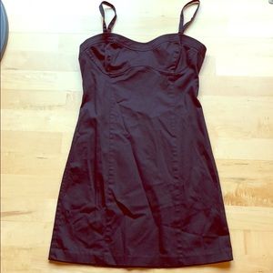 New Guess black midi dress medium cotton zipper